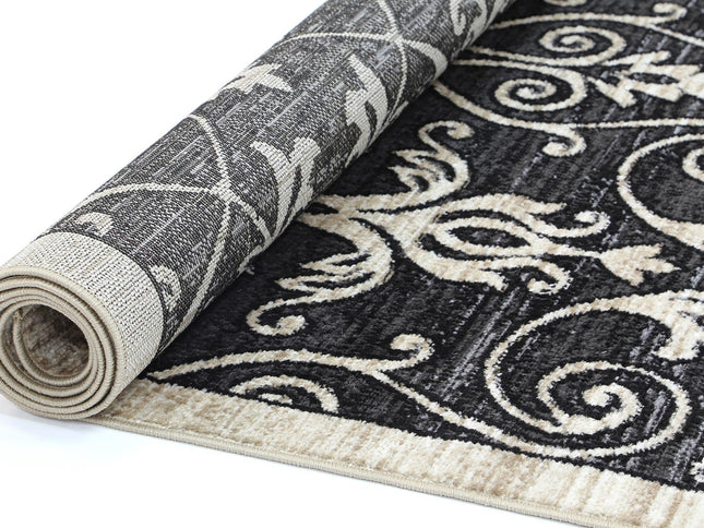 Arya Vines Grey Beige Rug