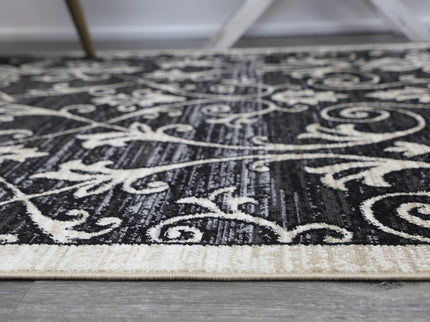 Arya Vines Grey Beige Rug