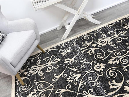 Arya Vines Grey Beige Rug