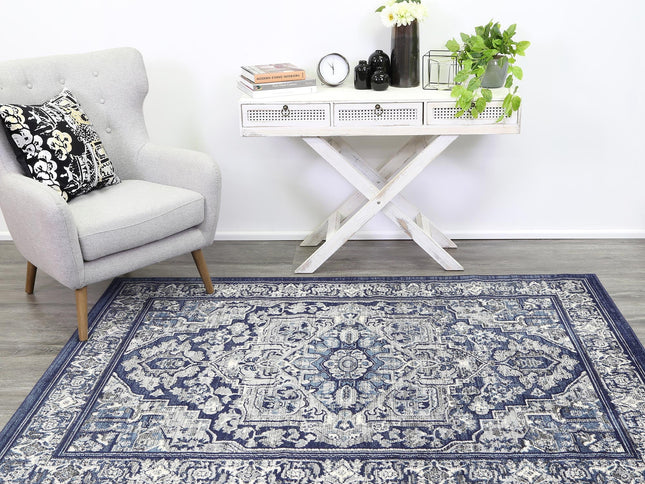 Arya Tranistional Navy Rug