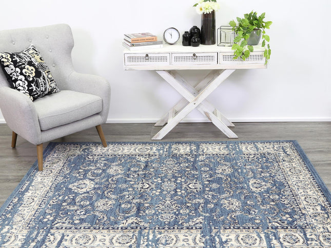 Arya Ziegler Distressed Navy Rug