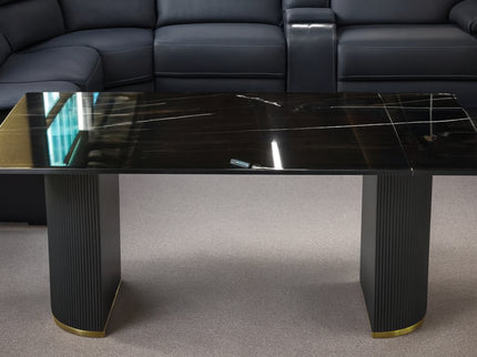 Alisa 7Pce Dining Set - Black/Gold