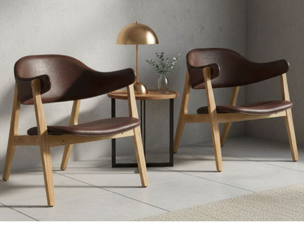 Angela Lounge Chair Set of 2 - Dark Chocolate