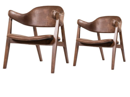 Angela Lounge Chair Set of 2 - Walnut