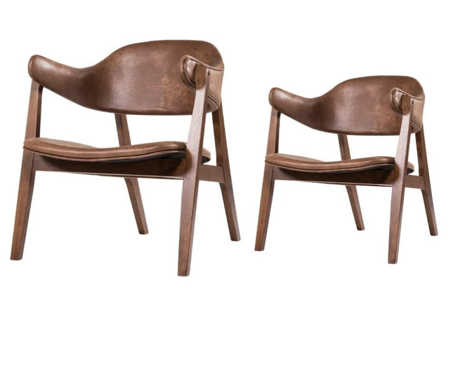Angela Lounge Chair Set of 2 - Walnut