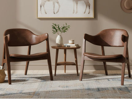 Angela Lounge Chair Set of 2 - Walnut