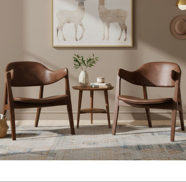 Angela Lounge Chair Set of 2 - Walnut