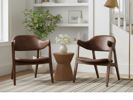 Angela Lounge Chair Set of 2 - Walnut