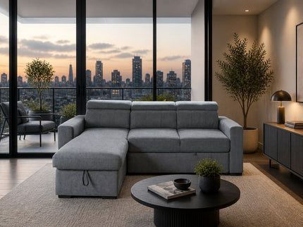 Apartment Reversible Chaise Sofa Bed - Dark Grey