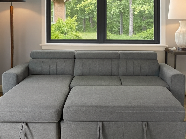 Apartment Reversible Chaise Sofa Bed - Dark Grey