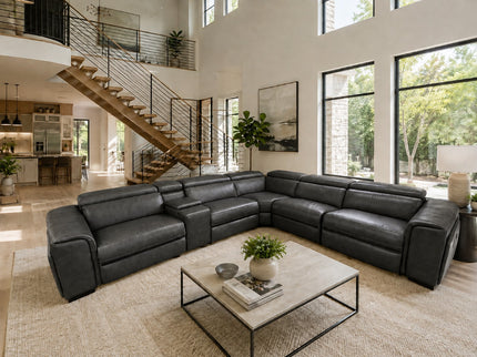 Axle Corner Er Lounge - Charcoal (Leather)