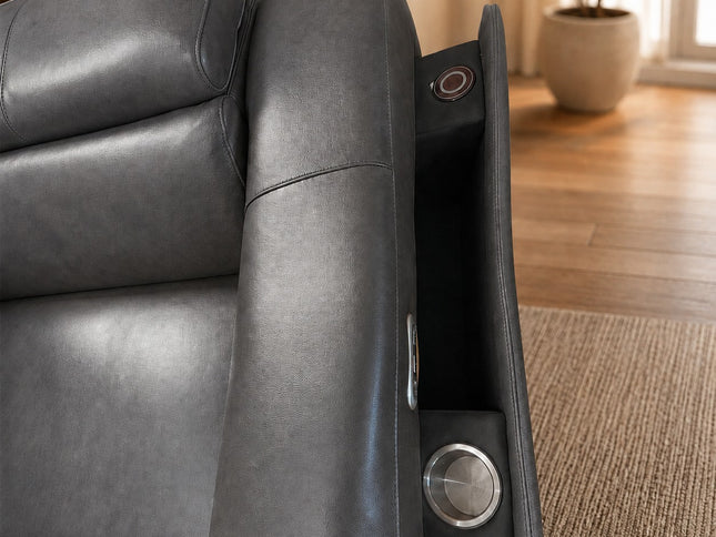 Axle Leather Corner Er Lounge - Charcoal
