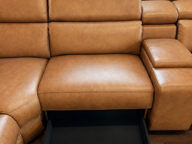 Axle Leather Corner Er Lounge - Chestnut