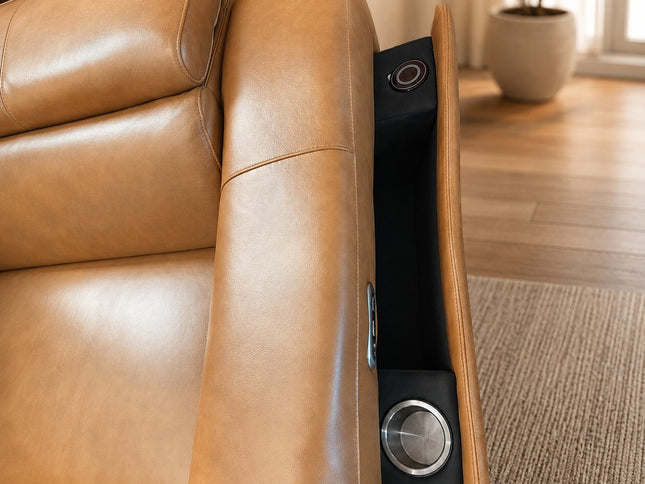 Axle Leather Corner Er Lounge - Chestnut