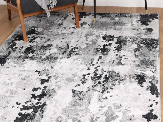 Bergen Abstract Black and Grey Rug