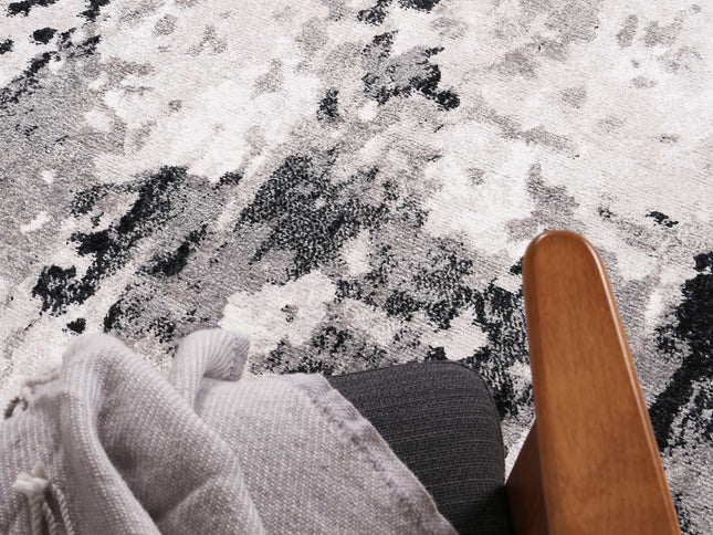 Bergen Abstract Black and Grey Rug