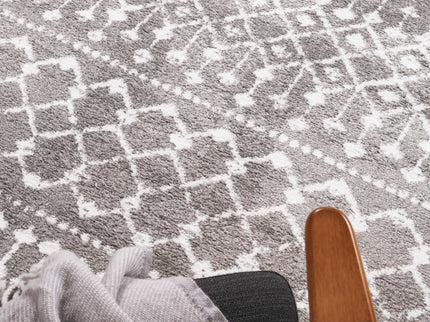 Bergen Repeats Grey and White Rug