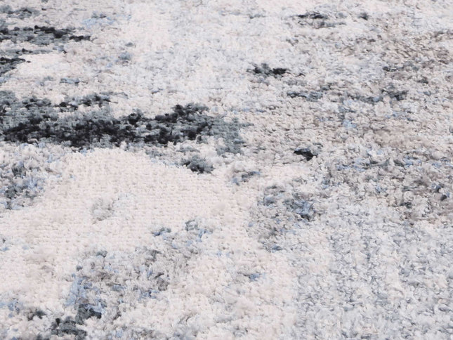 Bergen Abstract Light Grey and Blue Rug