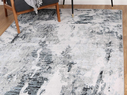 Bergen Abstract Light Grey and Blue Rug