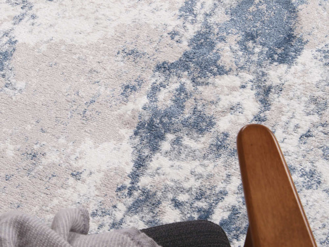 Bergen Abstract Blue and White Rug