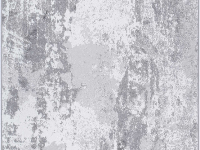 Bergen Abstract Light Grey and White Rug