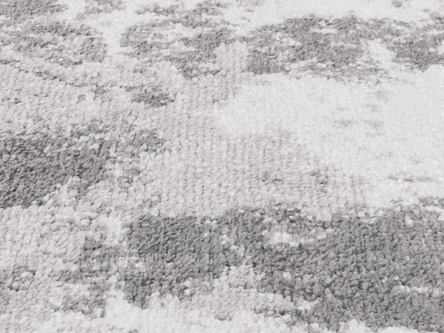 Bergen Abstract Light Grey and White Rug