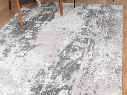 Bergen Abstract Light Grey and White Rug