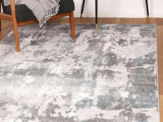 Bergen Abstract Grey and Blue Rug