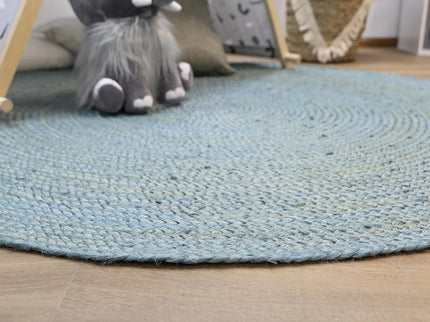 Organica Tundra Blue Jute Round Rug