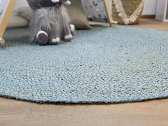 Organica Tundra Blue Jute Round Rug