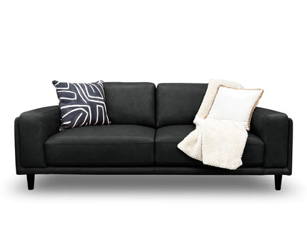 Brady 3 Seater - Charcoal (Leather)