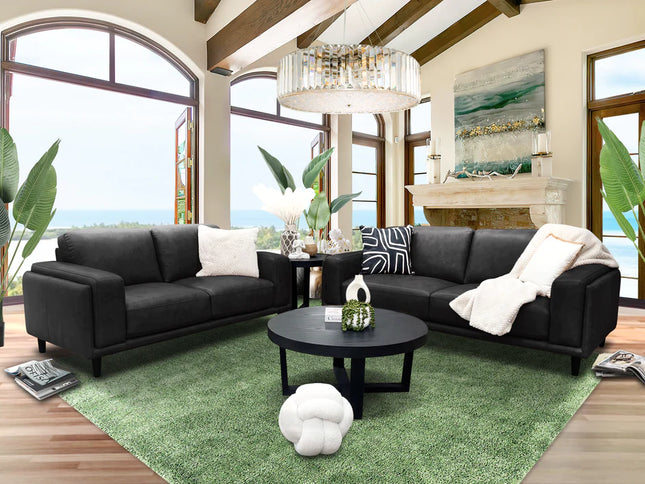 Brady 3+2 Seater - Charcoal (Leather)