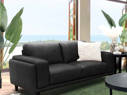 Brady 2 Seater - Charcoal (Leather)