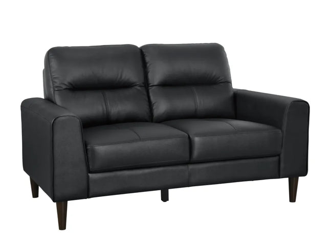 Burke 3+2 Seater - Black (Leather)