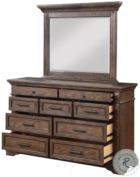 Bella 5 Pce Queen Dresser Mirror Suite