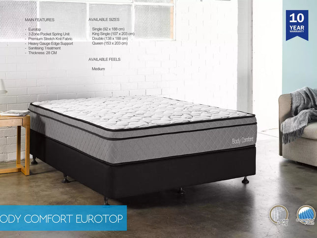 Body Comfort Eurotop Queen Mattress