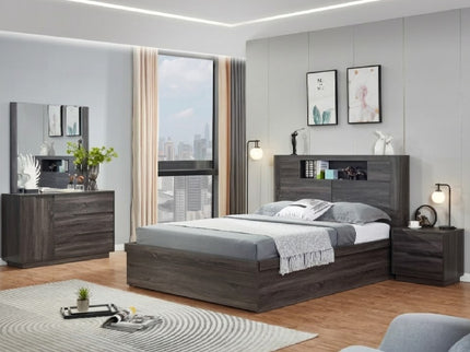Boston 5 Pce King Dresser Mirror Suite