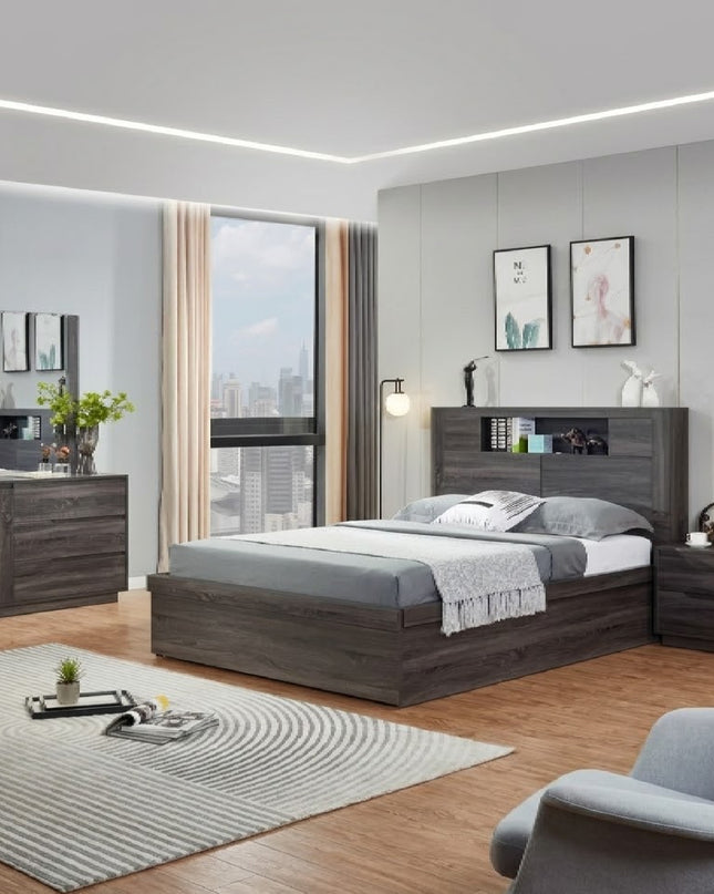 Boston 5 Pce King Dresser Mirror Suite