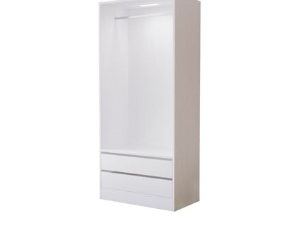 Botany Hanging Wardrobe with Drawers 800 - White
