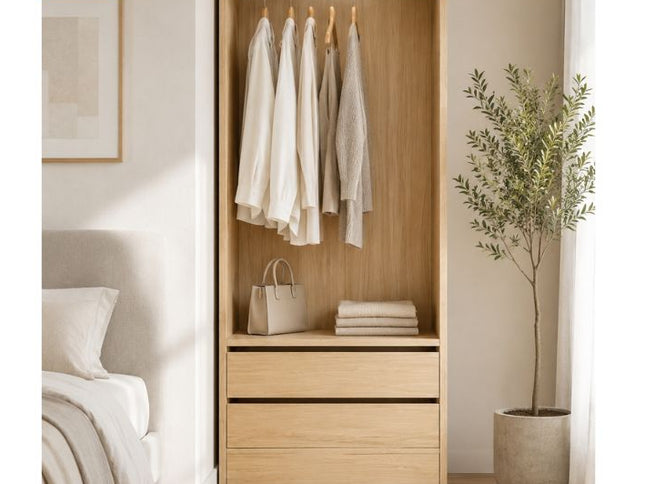 Botany Hanging Wardrobe with Drawers 800 - Oak