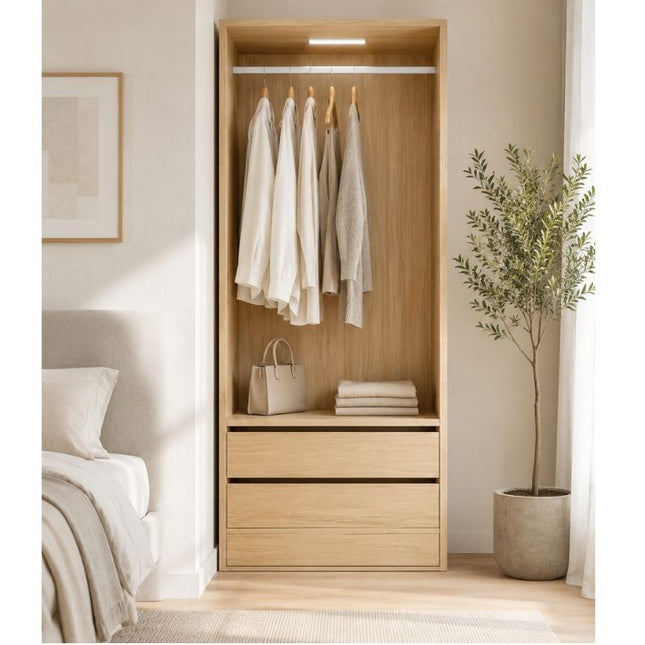 Botany Hanging Wardrobe with Drawers 800 - Oak