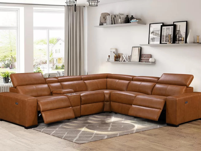 Braxton Corner Er Lounge - Chestnut (Leather)