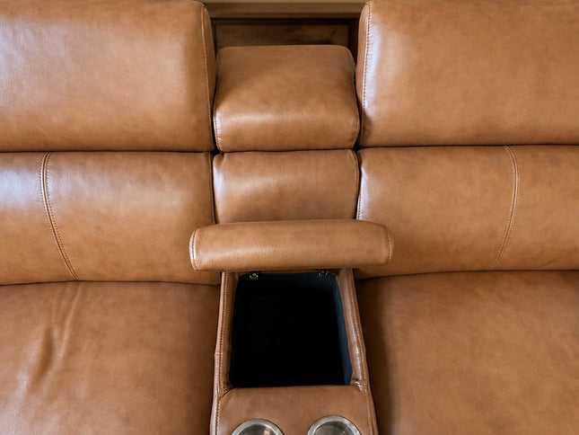 Braxton Leather Corner Er Lounge - Chestnut