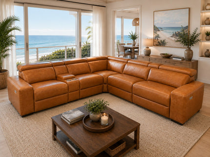 Braxton Corner Er Lounge - Chestnut (Leather)
