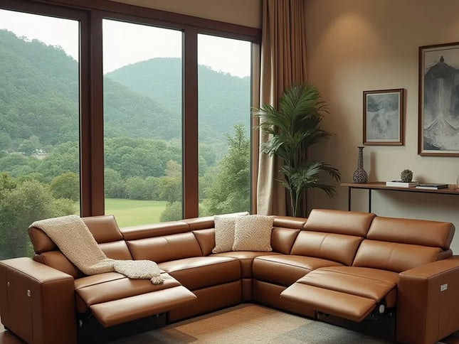 Braxton Corner Er Lounge - Chestnut (Leather)