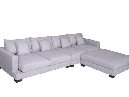 Brisbane 4 Seater With Ottoman - Fifty Shades
