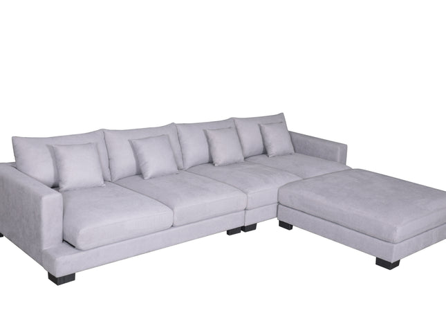 Brisbane 4 Seater With Ottoman - Fifty Shades