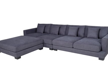 Brisbane 4 Seater With Ottoman - Licorice