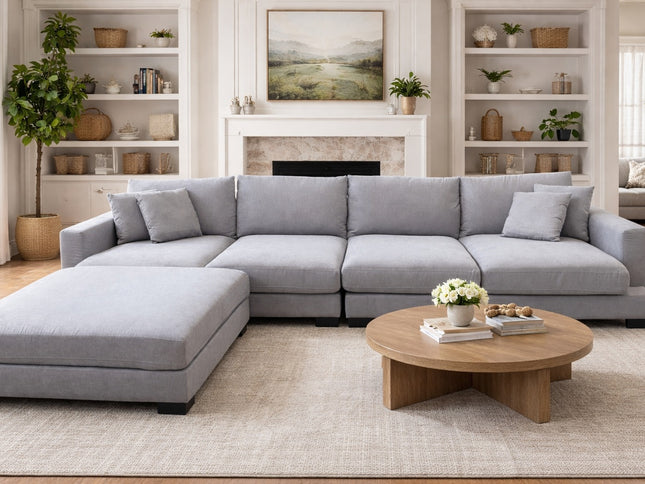 Brisbane 4 Seater With Ottoman - Fifty Shades