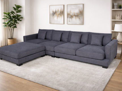 Brisbane 4 Seater With Ottoman - Licorice